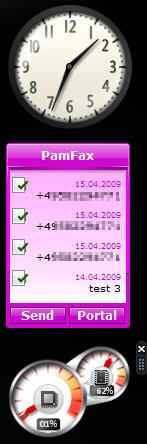 Screenshot of our Windows Vista Sidebar Application