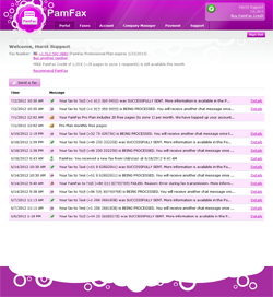 Fax dashboard